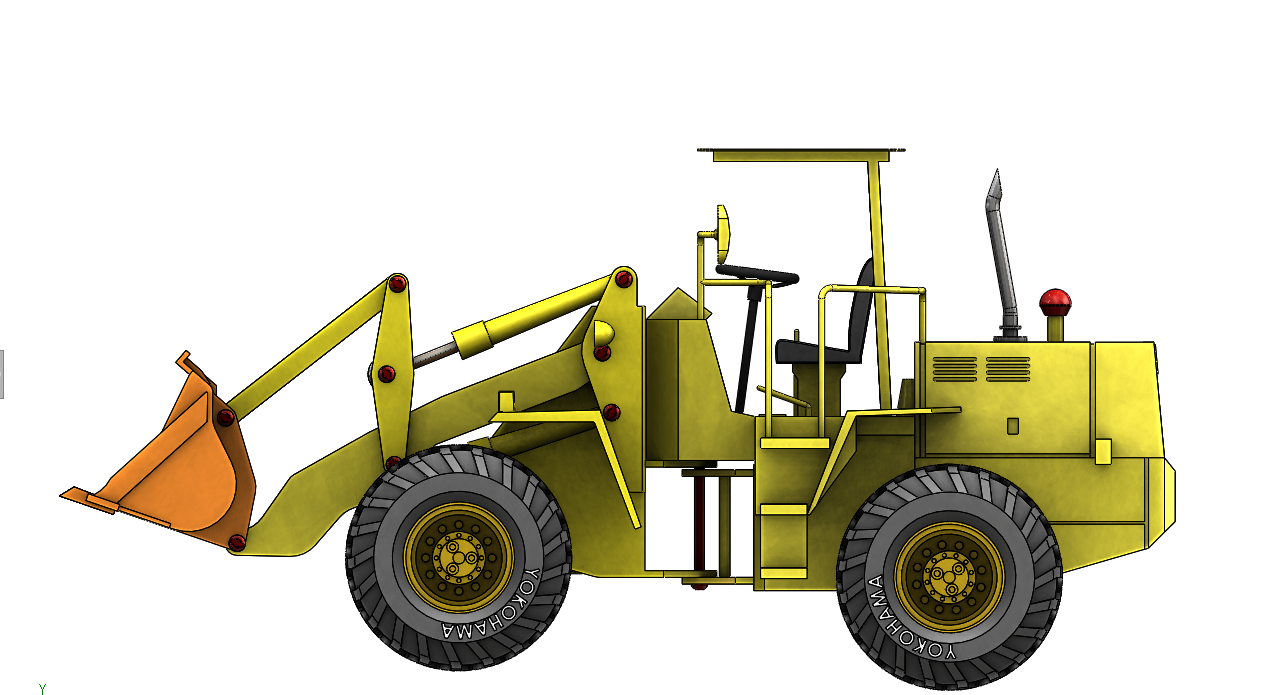 重型装载机比例模型3D图纸 Solidworks设计